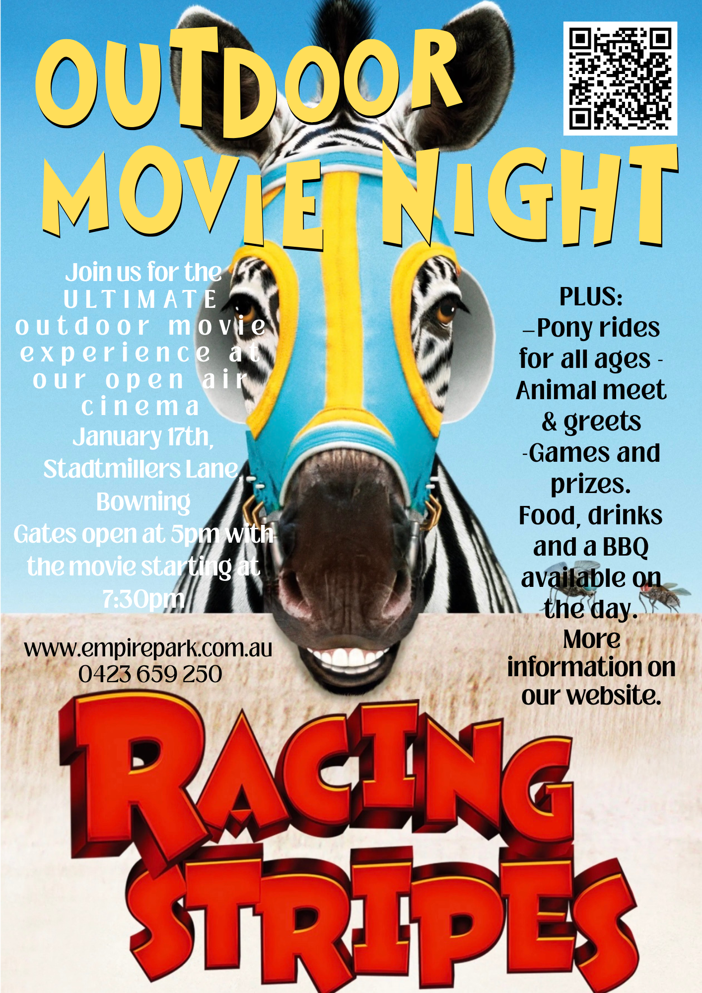 OUTDOOR MOVIE TICKETS - Racing Stripes