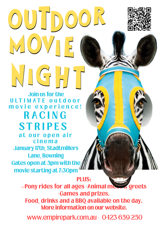 OUTDOOR MOVIE TICKETS - Racing Stripes